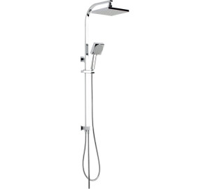 Set columna extensible con ducha, soporte y flexo Cromado Kenjo