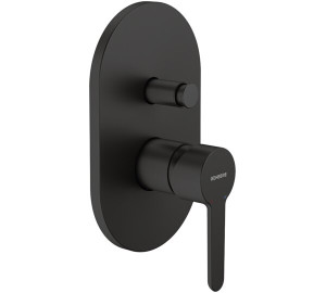 Monomando de baño empotrado con inversor Negro Oslo Black
