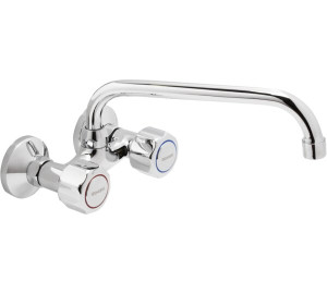 Grifo de cocina mural 11 cm caño tubo alto 18 cm Cromado Gamma