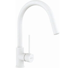 Grifo de cocina monomando caño extraible TAU Blanco