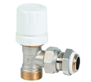 Valvula termostatizable escuadra para tubo de cobre, PEX y Multicapa con GE-System