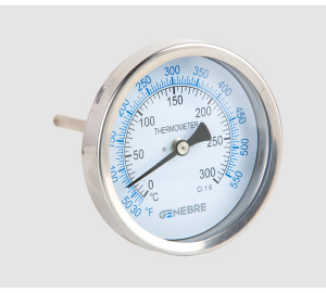 Termómetros bimetálicos inoxidables. Conexión posterior
